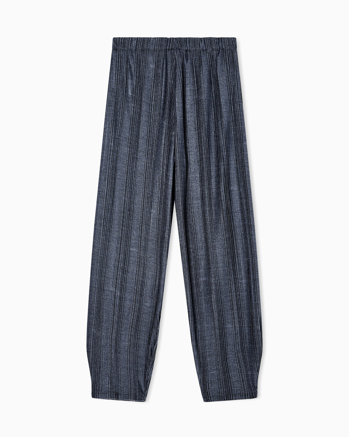 two-tone pleated jersey wide trousers