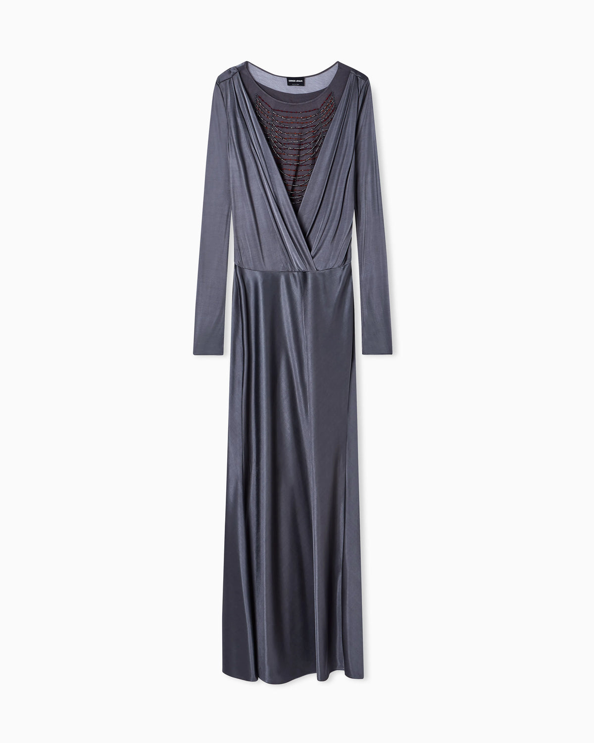 shiny viscose jersey long dress