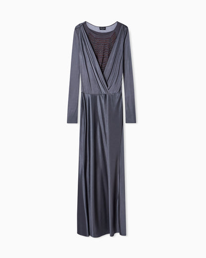 shiny viscose jersey long dress