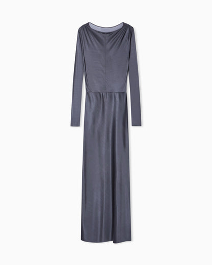 shiny viscose jersey long dress