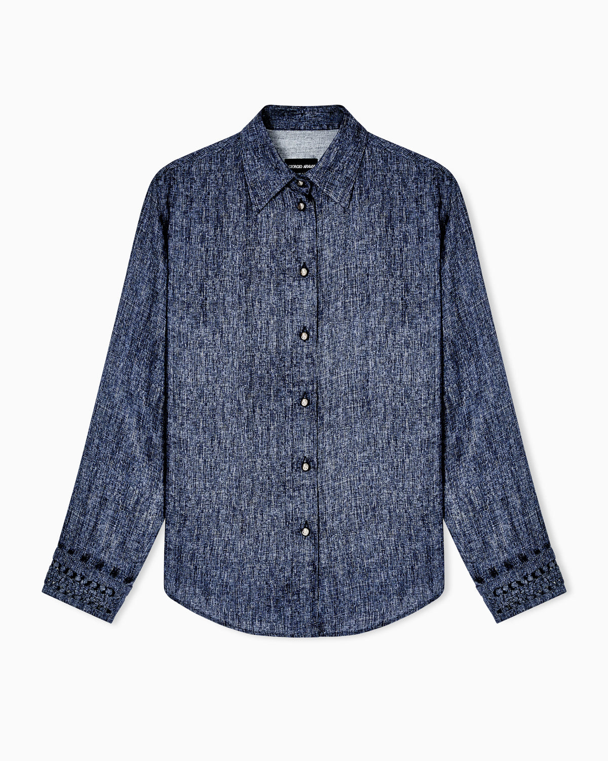 Denim-print silk shirt Denim Collection