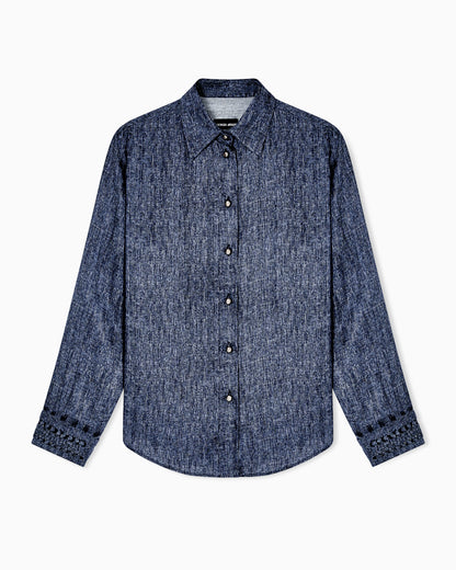Denim-print silk shirt Denim Collection