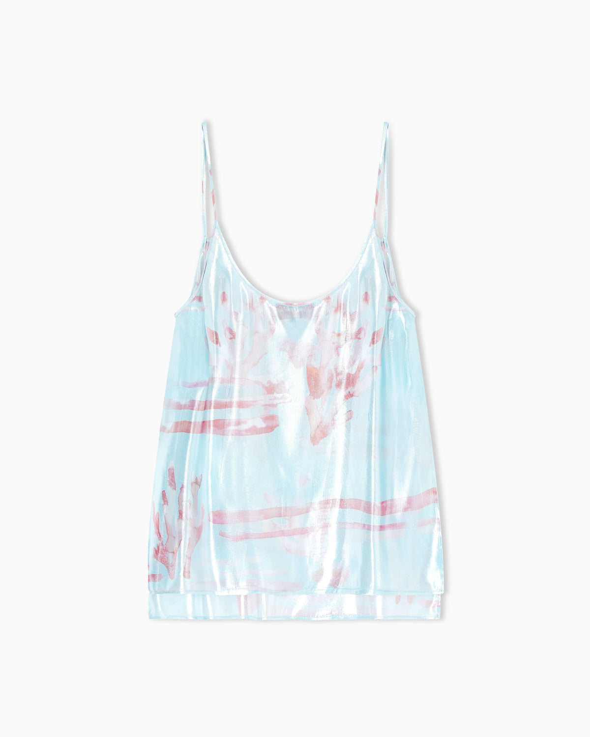 Printed lurex viscose top
