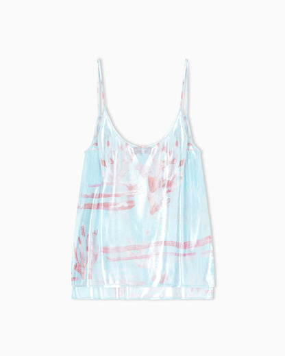 Printed lurex viscose top