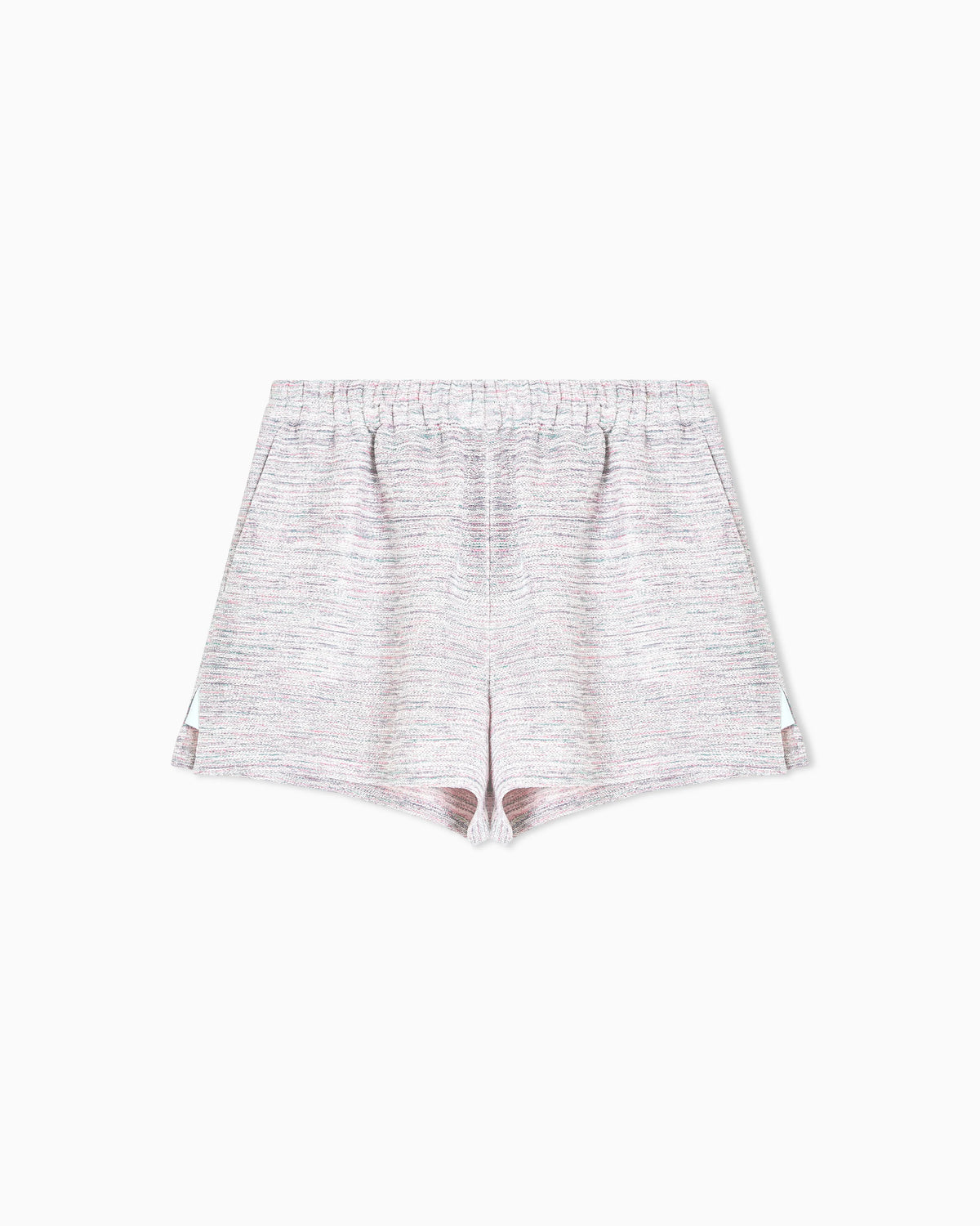 Shorts in a viscose and linen mouliné knit