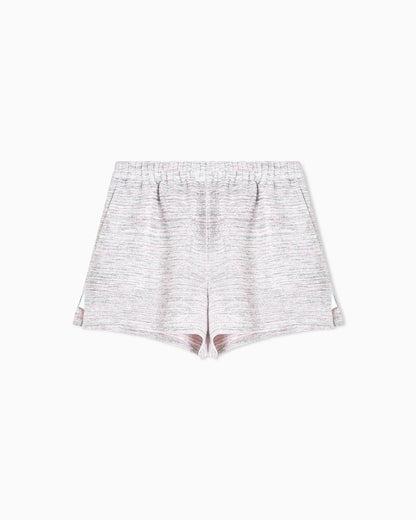 Shorts in a viscose and linen mouliné knit