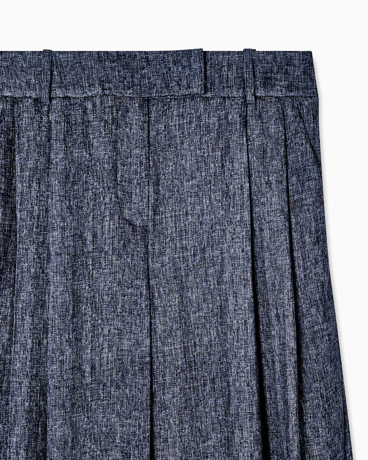 Denim-print silk trousers with pleats Denim Collection