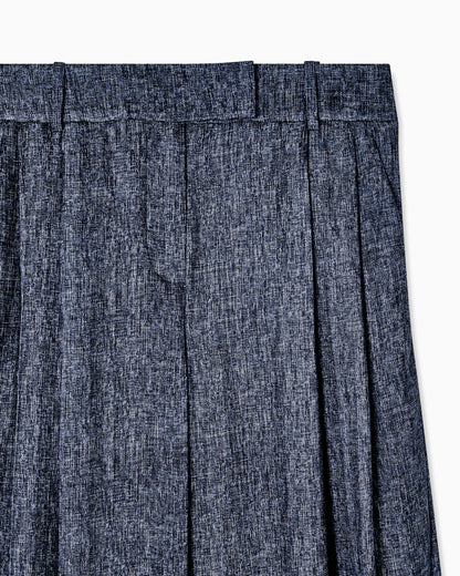 Denim-print silk trousers with pleats Denim Collection