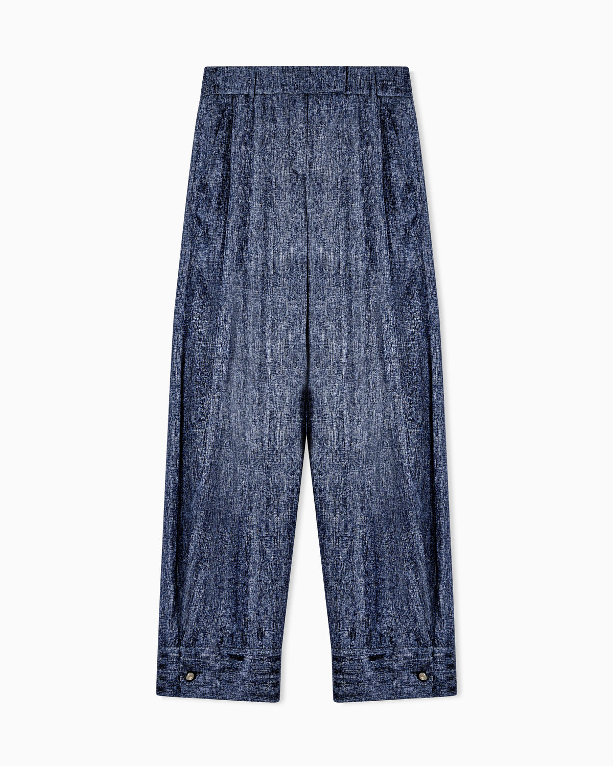Denim-print silk trousers with pleats Denim Collection