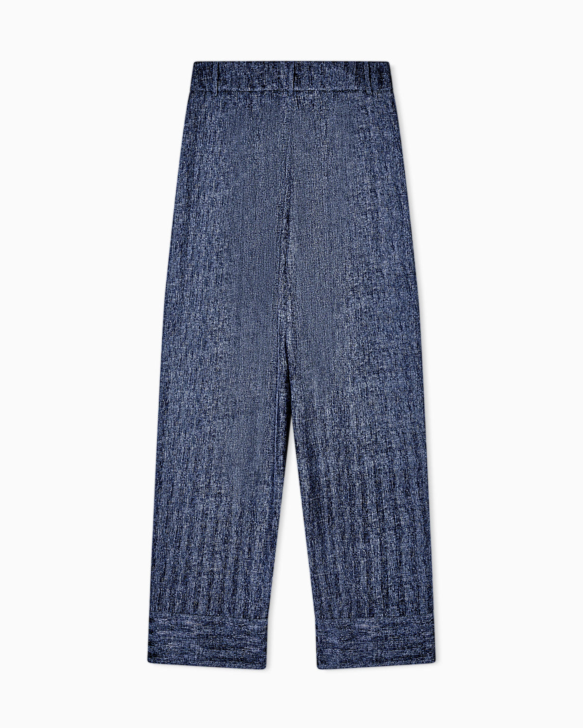 Denim-print silk trousers with pleats Denim Collection