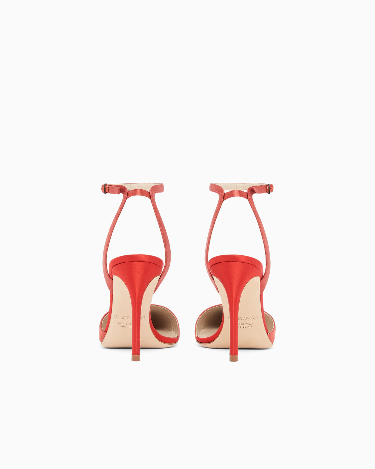 Court shoes with two-tone satin strap