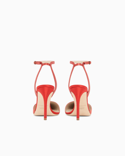 Court shoes with two-tone satin strap