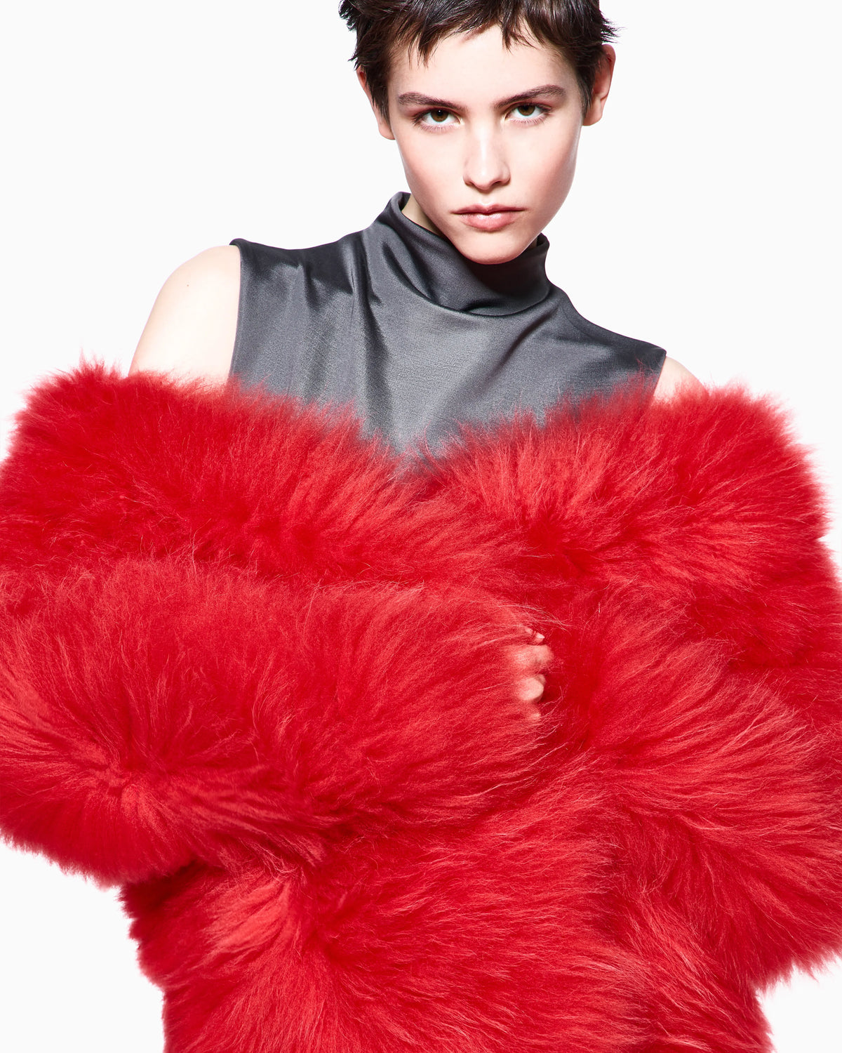 Cashmere fur blouson