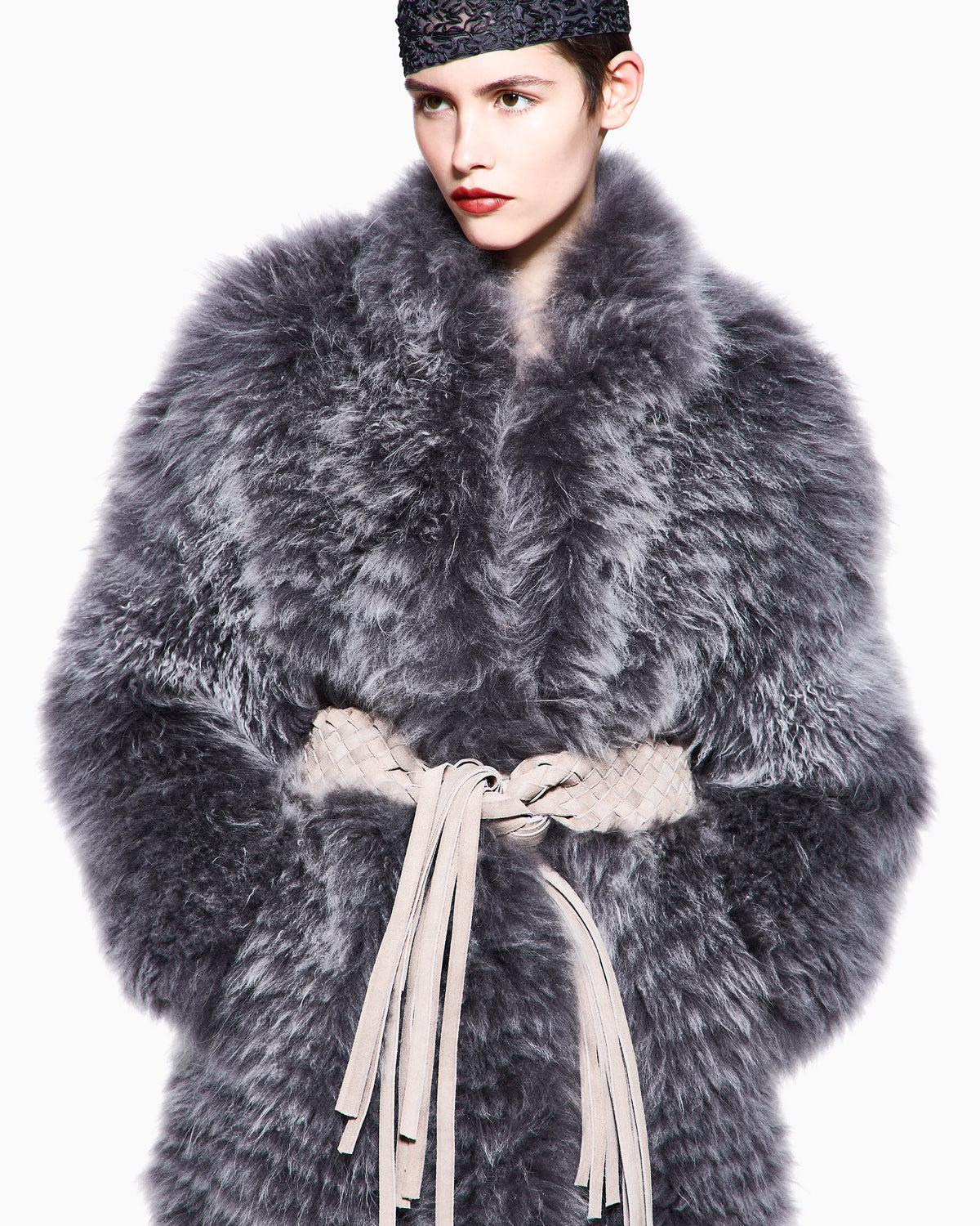 Cashmere fur blouson