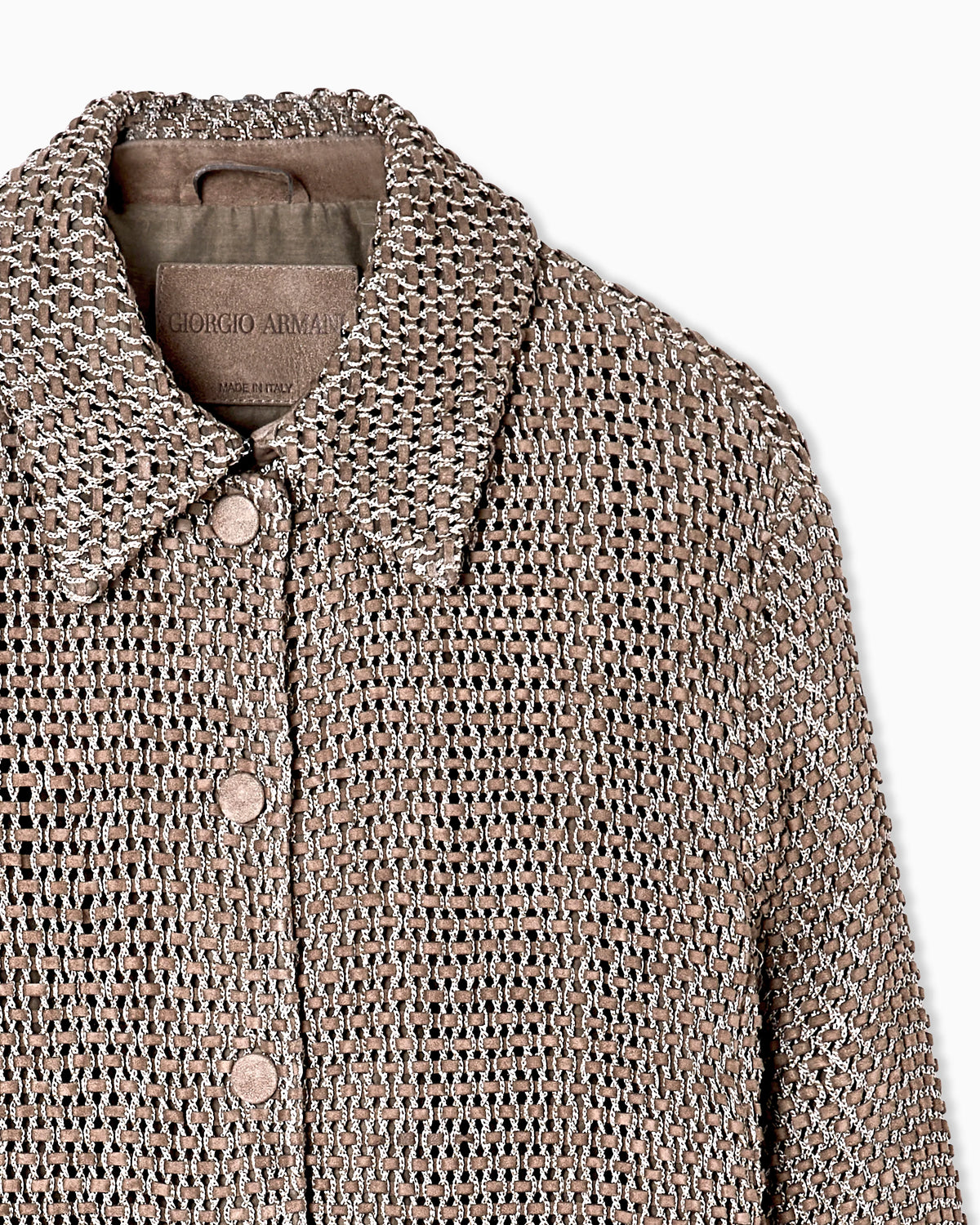 Woven lambskin suede blouson