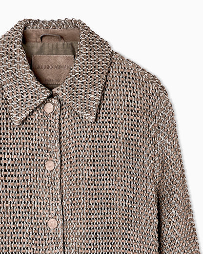 Woven lambskin suede blouson
