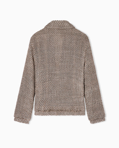 Woven lambskin suede blouson