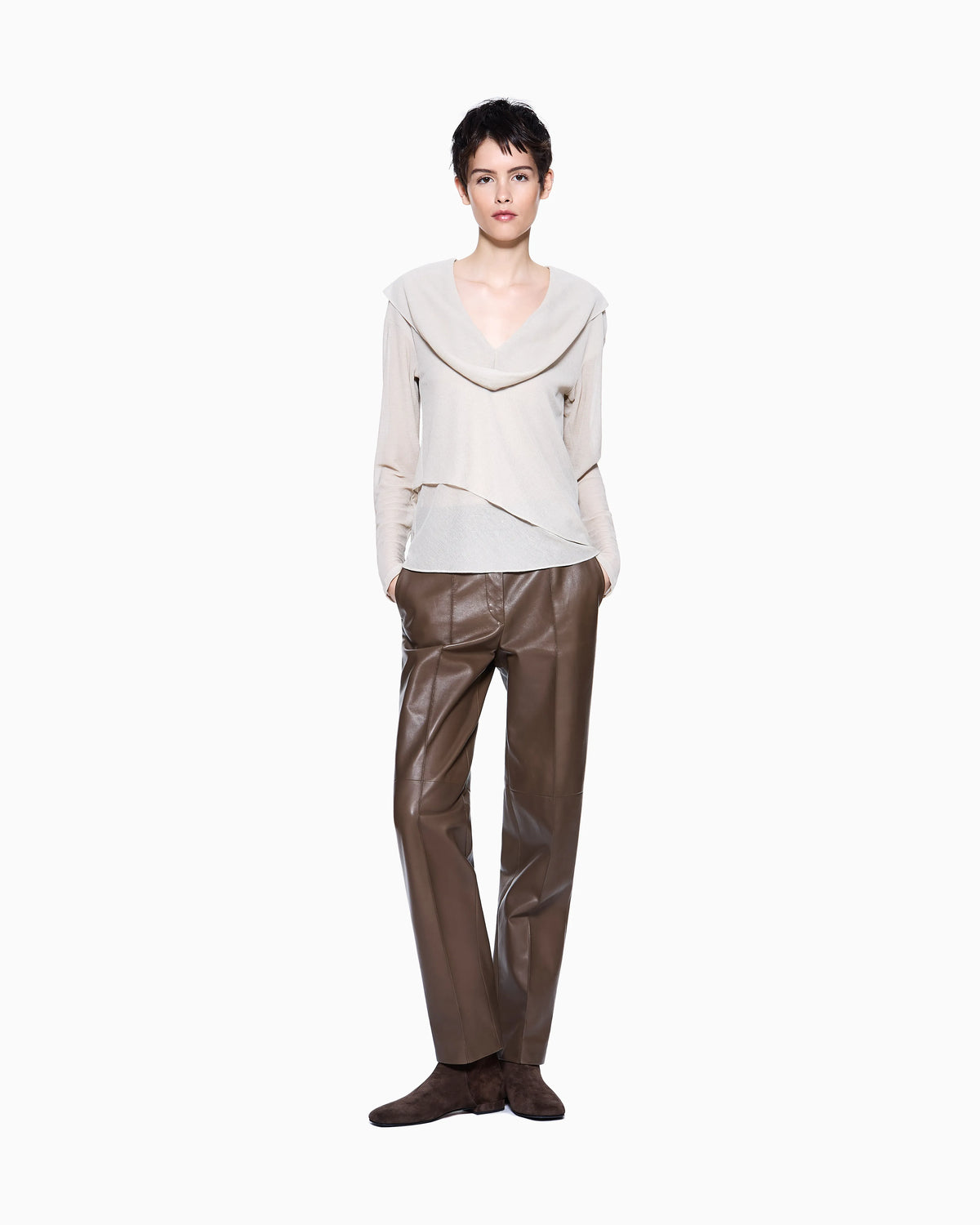 Nappa lambskin trousers