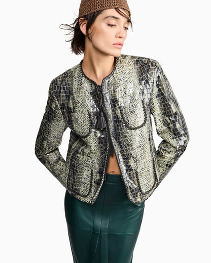 Pencil skirt in nappa lambskin