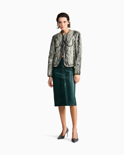 Pencil skirt in nappa lambskin
