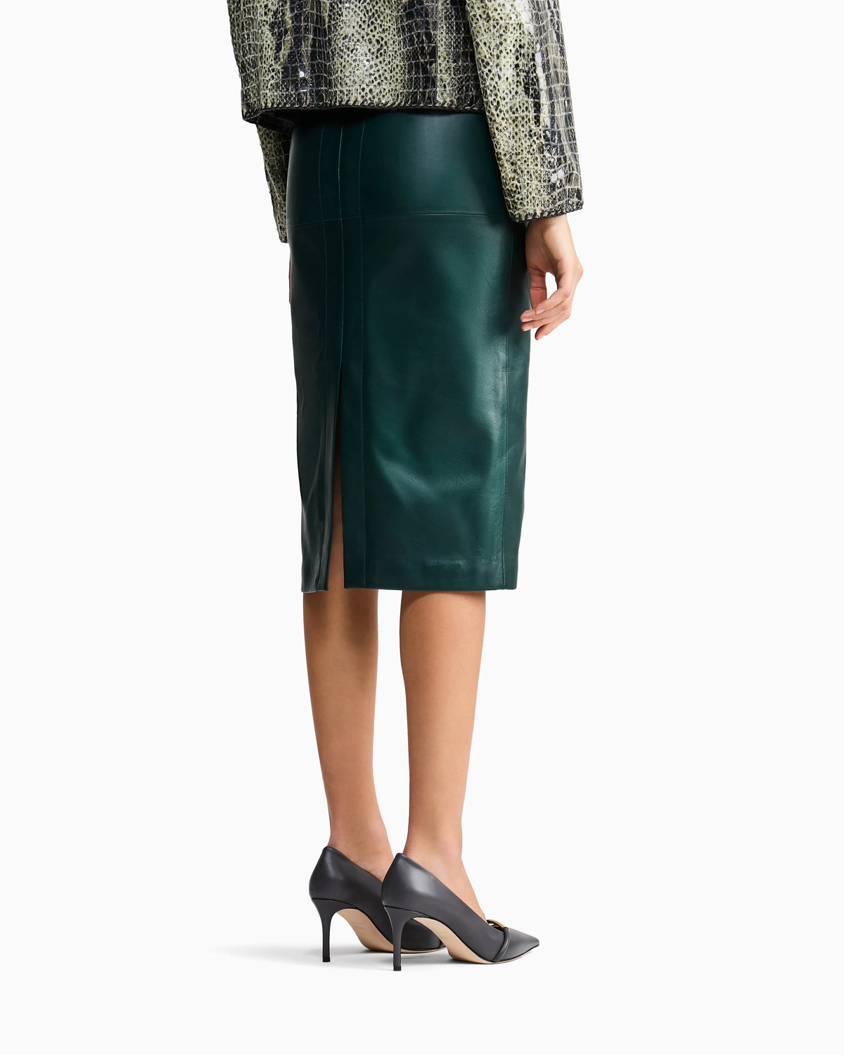 Pencil skirt in nappa lambskin