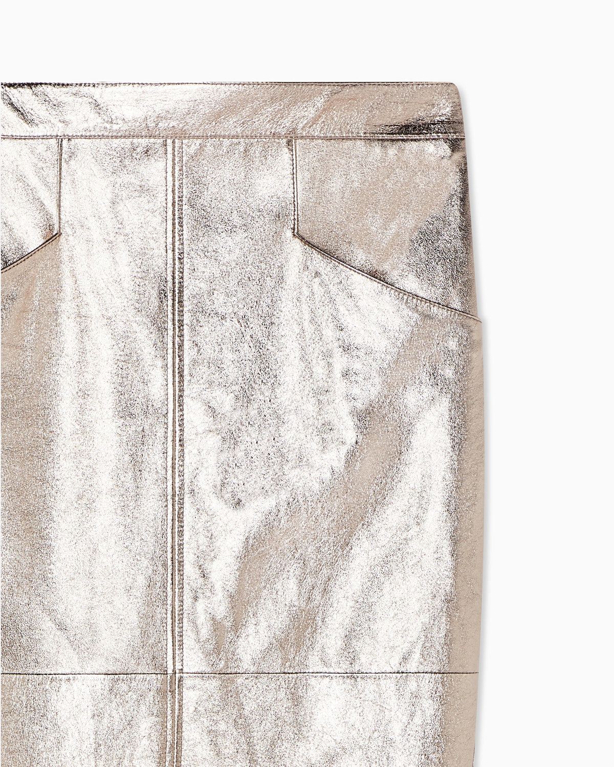 Laminated leather skirt
