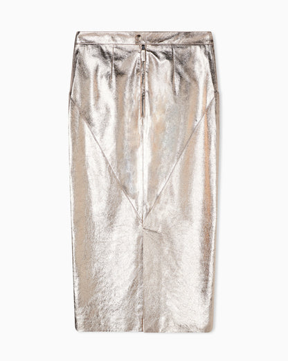 Laminated leather skirt