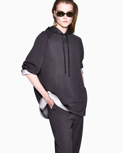 two-tone viscose jersey trousers