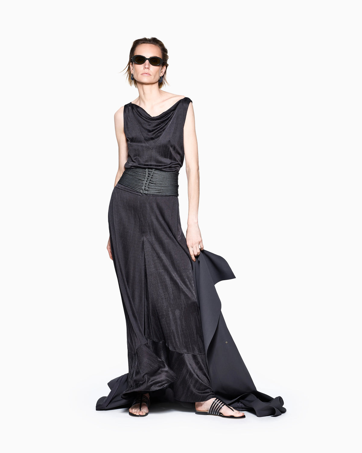 viscose jacquard jersey wide-leg trousers