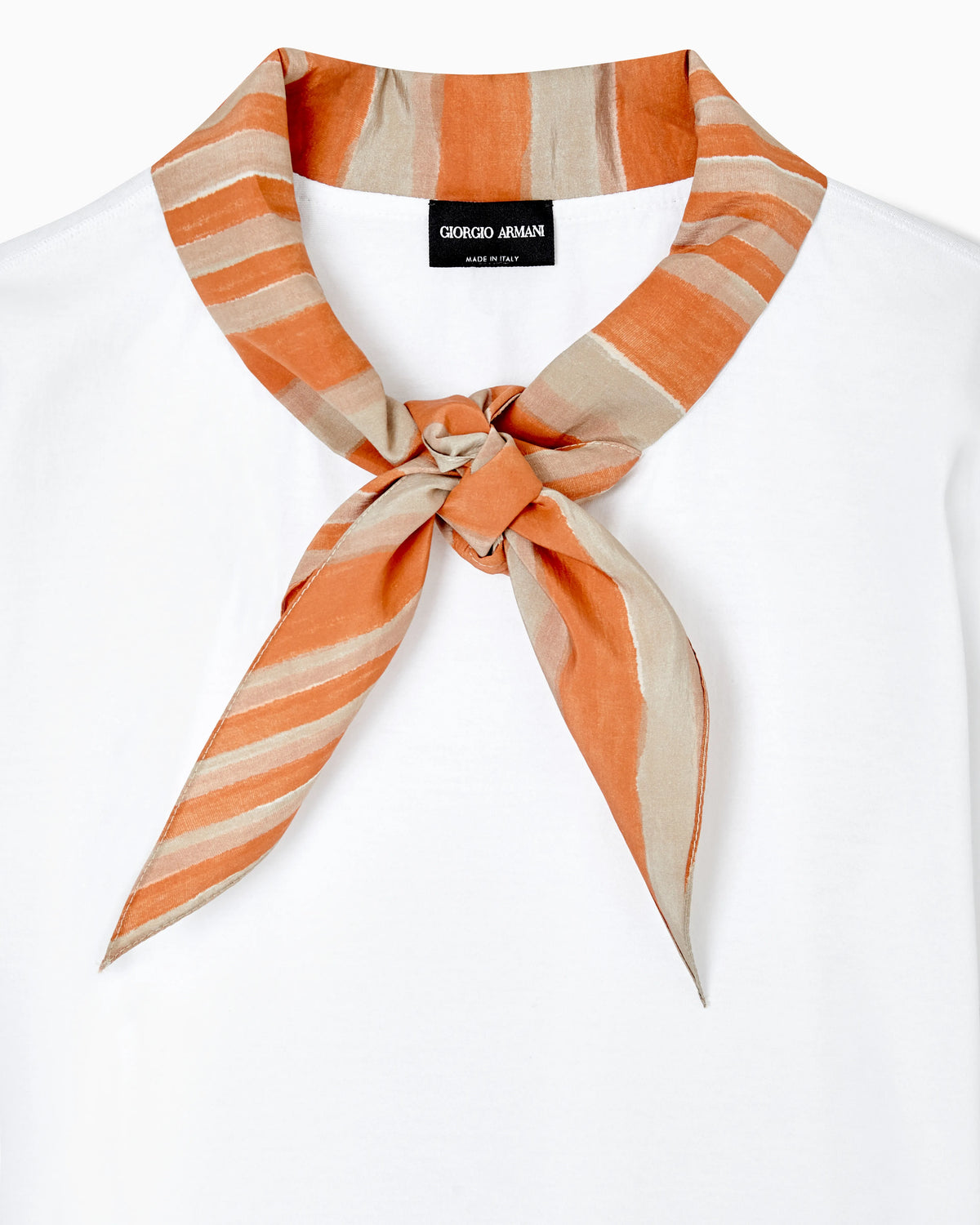 T-shirt with scarf in regenerative cotton jersey