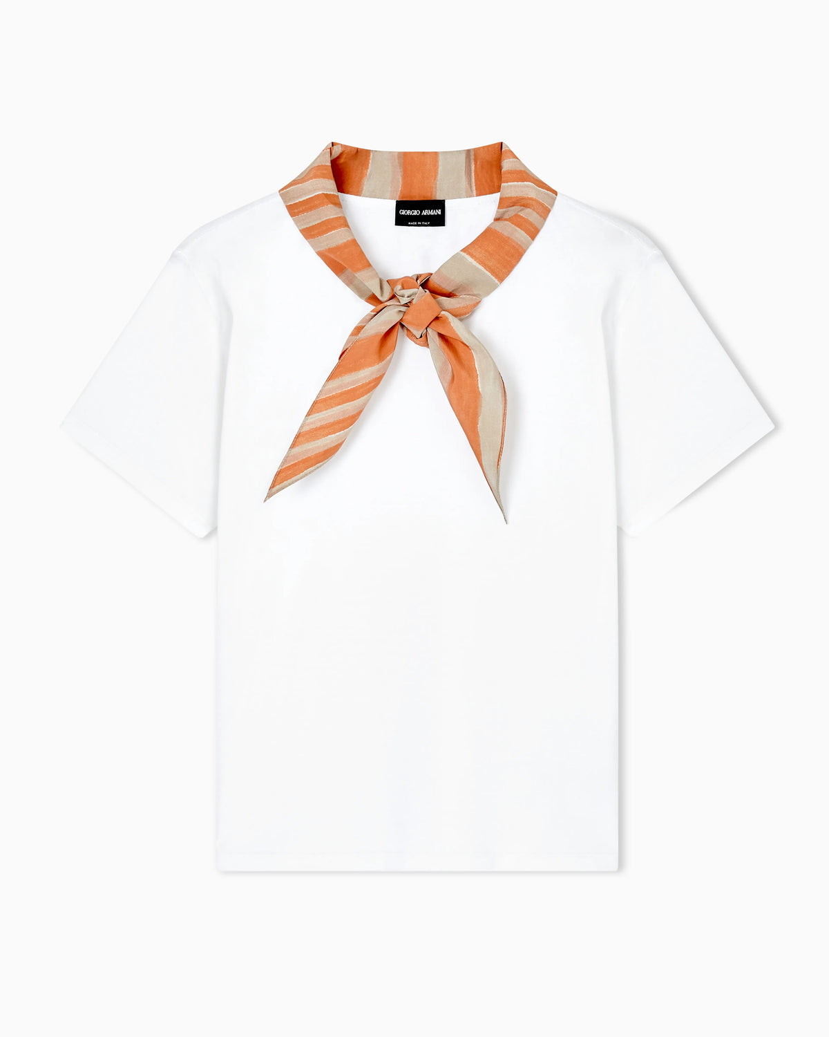 T-shirt with scarf in regenerative cotton jersey