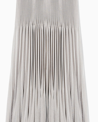 Pleated viscose oversized skirt