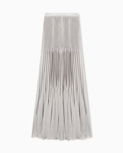 Pleated viscose oversized skirt