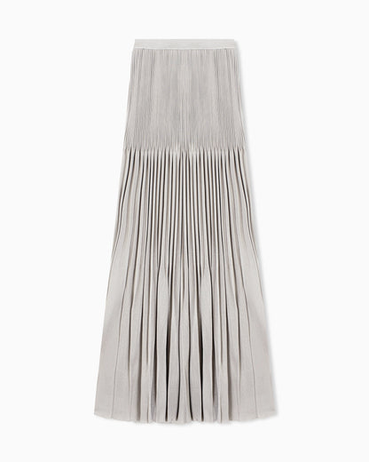 Pleated viscose oversized skirt