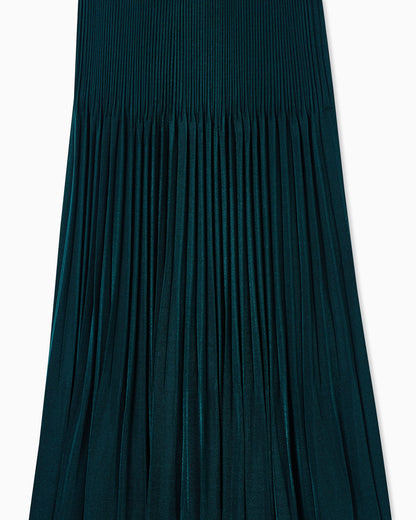 Pleated viscose oversized skirt