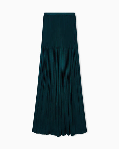 Pleated viscose oversized skirt