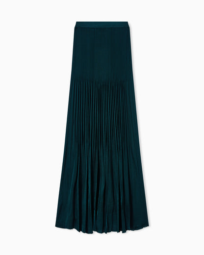 Pleated viscose oversized skirt