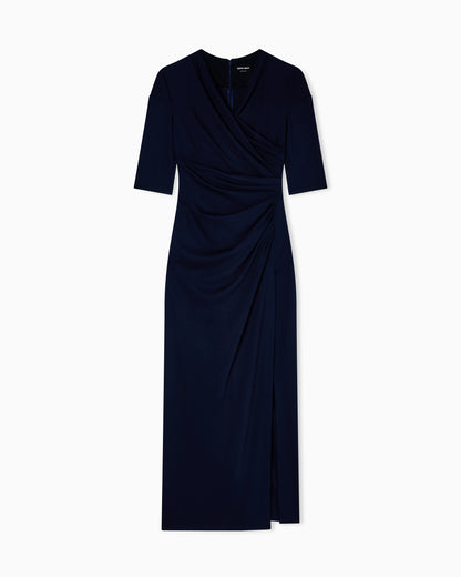 viscose Milano-stitch midi dress