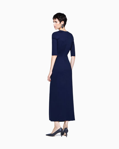 viscose Milano-stitch midi dress