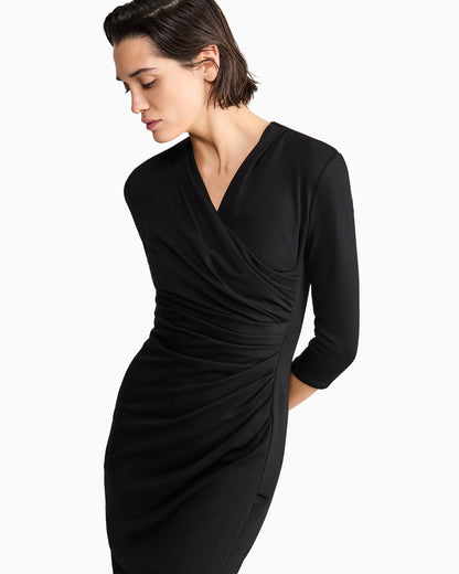 viscose Milano-stitch midi dress