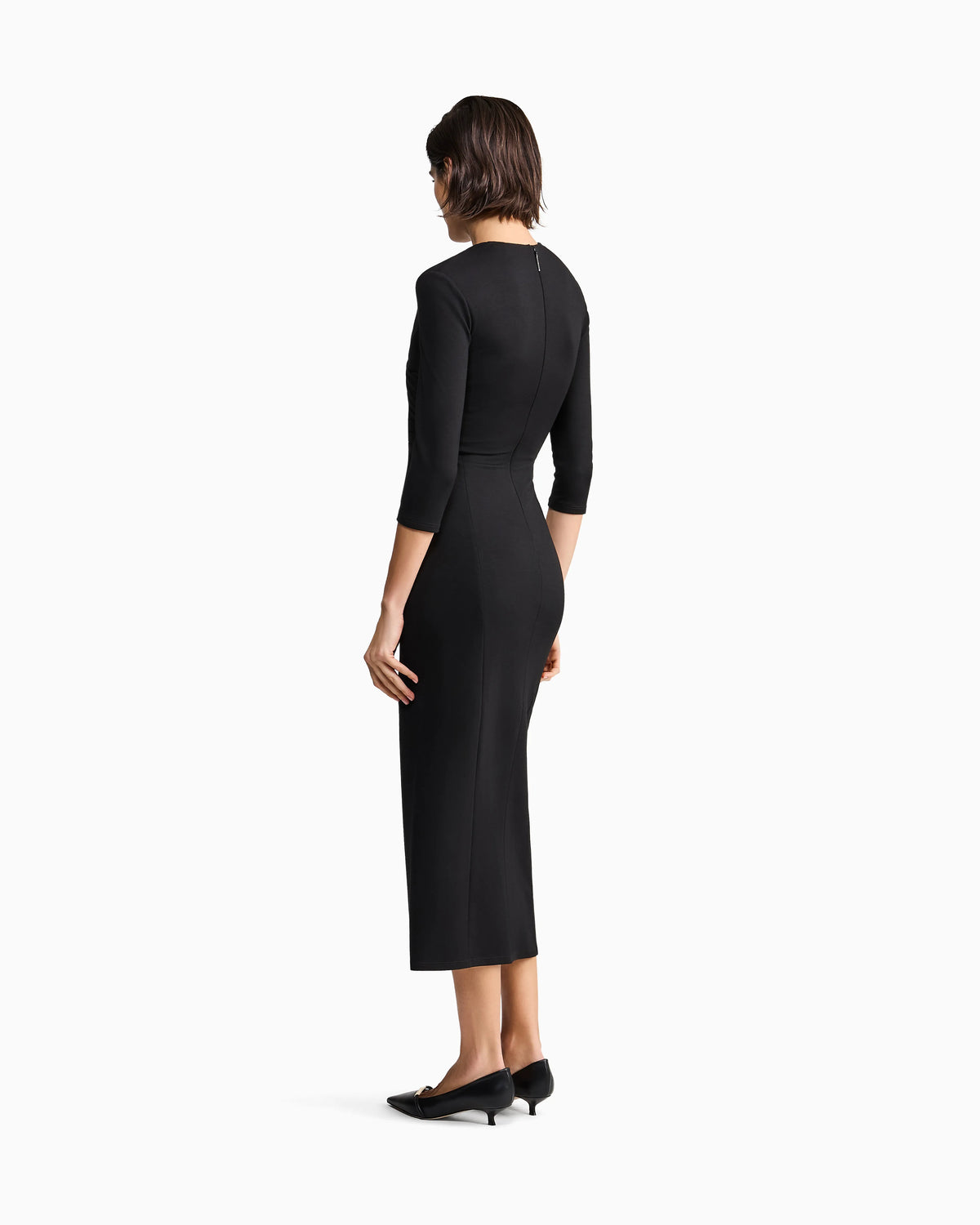 viscose Milano-stitch midi dress