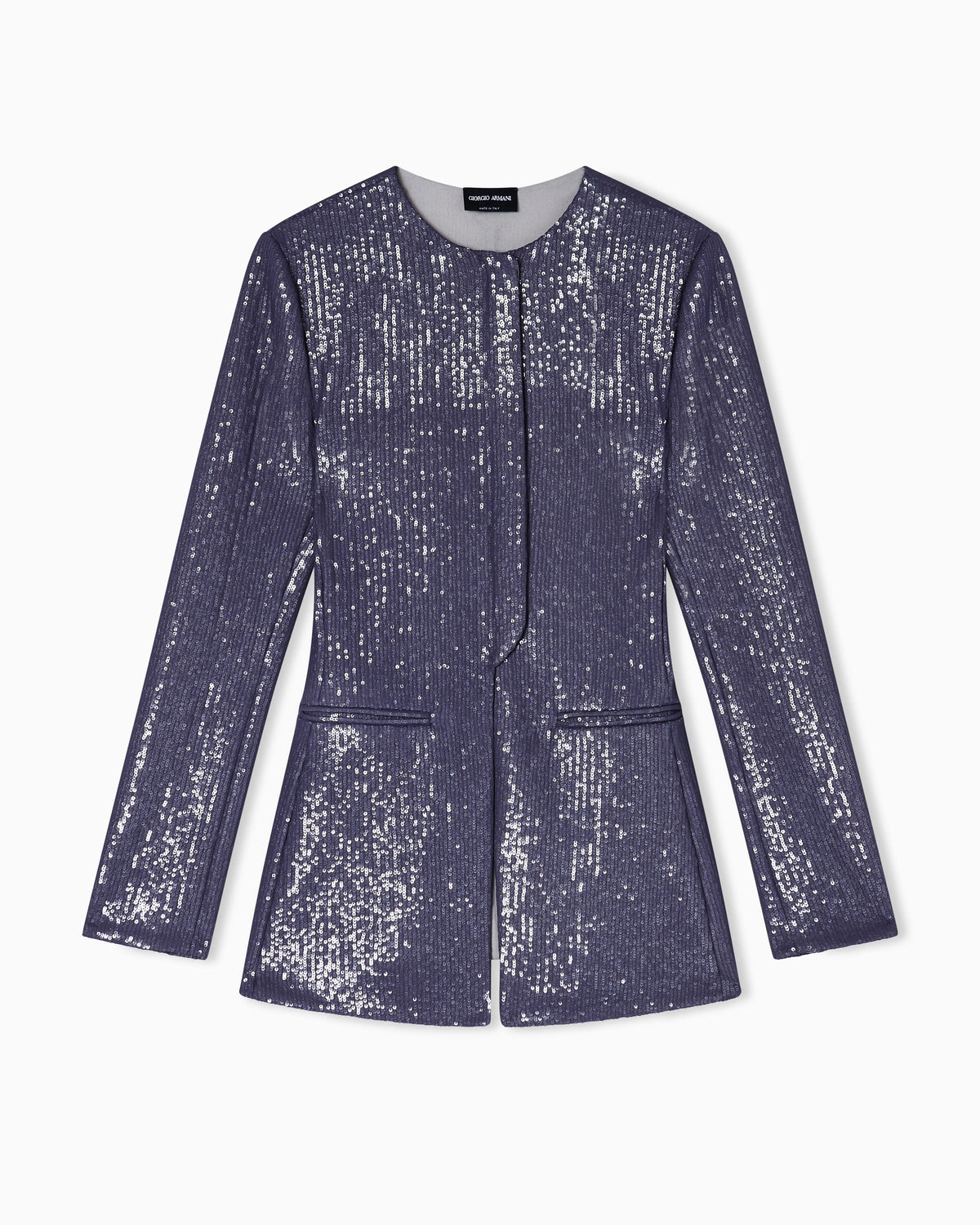 Jersey single-breasted jacket with sequins