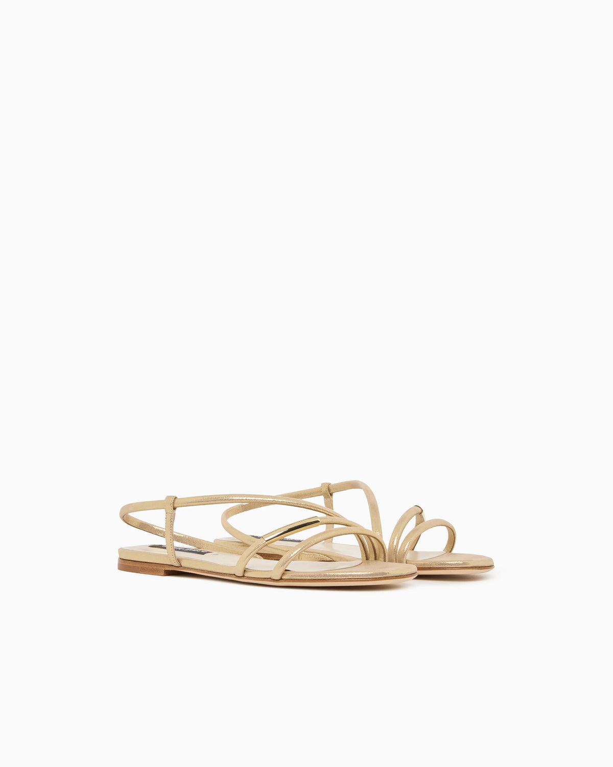 Flat sandals in sparkling nubuck
