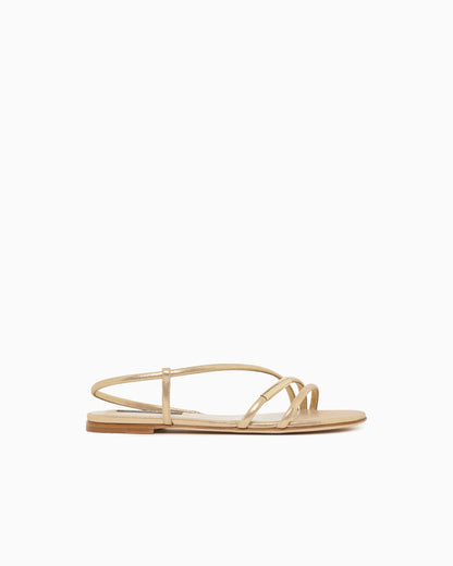 Flat sandals in sparkling nubuck