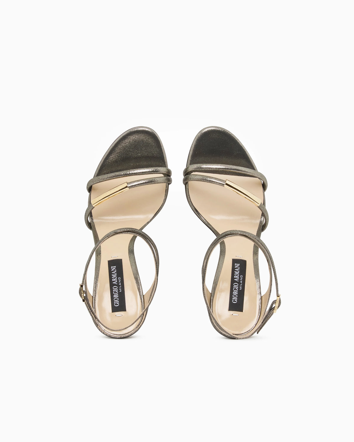 Heeled sandals in sparkling nubuck