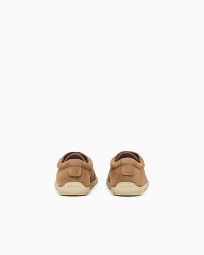 Lace-up sneaker in velour suede with rubber sole