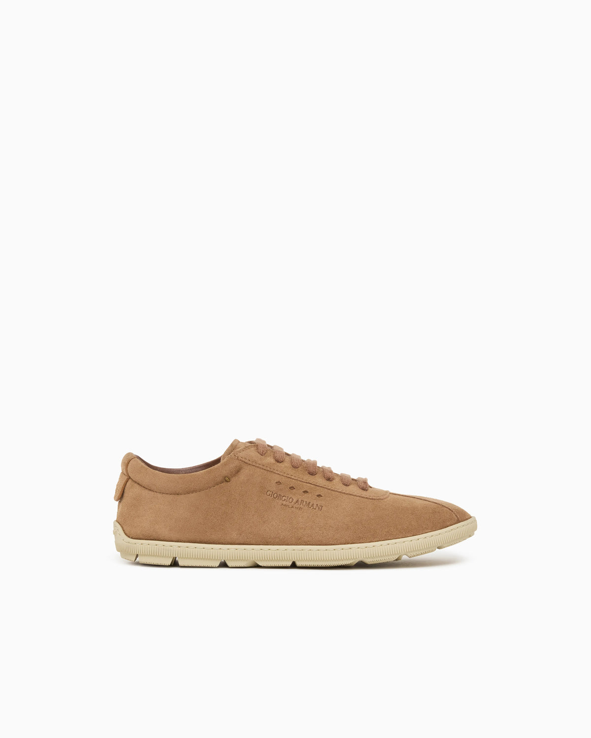 Lace-up sneaker in velour suede with rubber sole