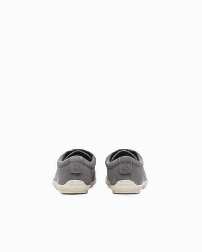 Lace-up sneaker in velour suede with rubber sole