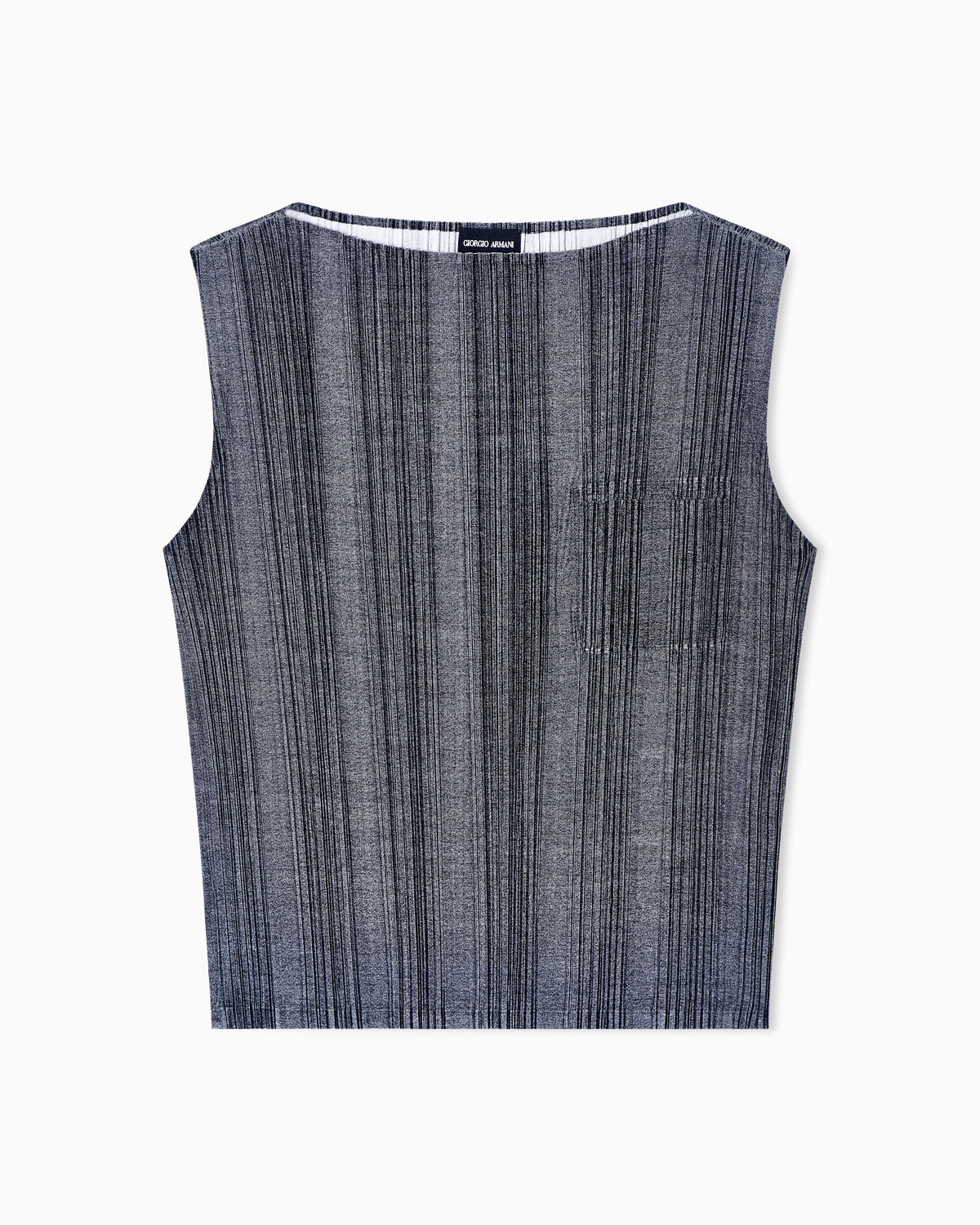 two-tone pleated jersey top