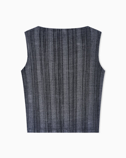 two-tone pleated jersey top